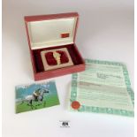 Boxed ladies 18k gold Rolex Datejust watch with original paperwork and receipt dated 1988. Working