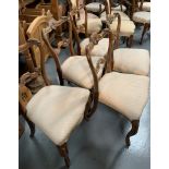 Set of 5 carved cabriole leg chairs