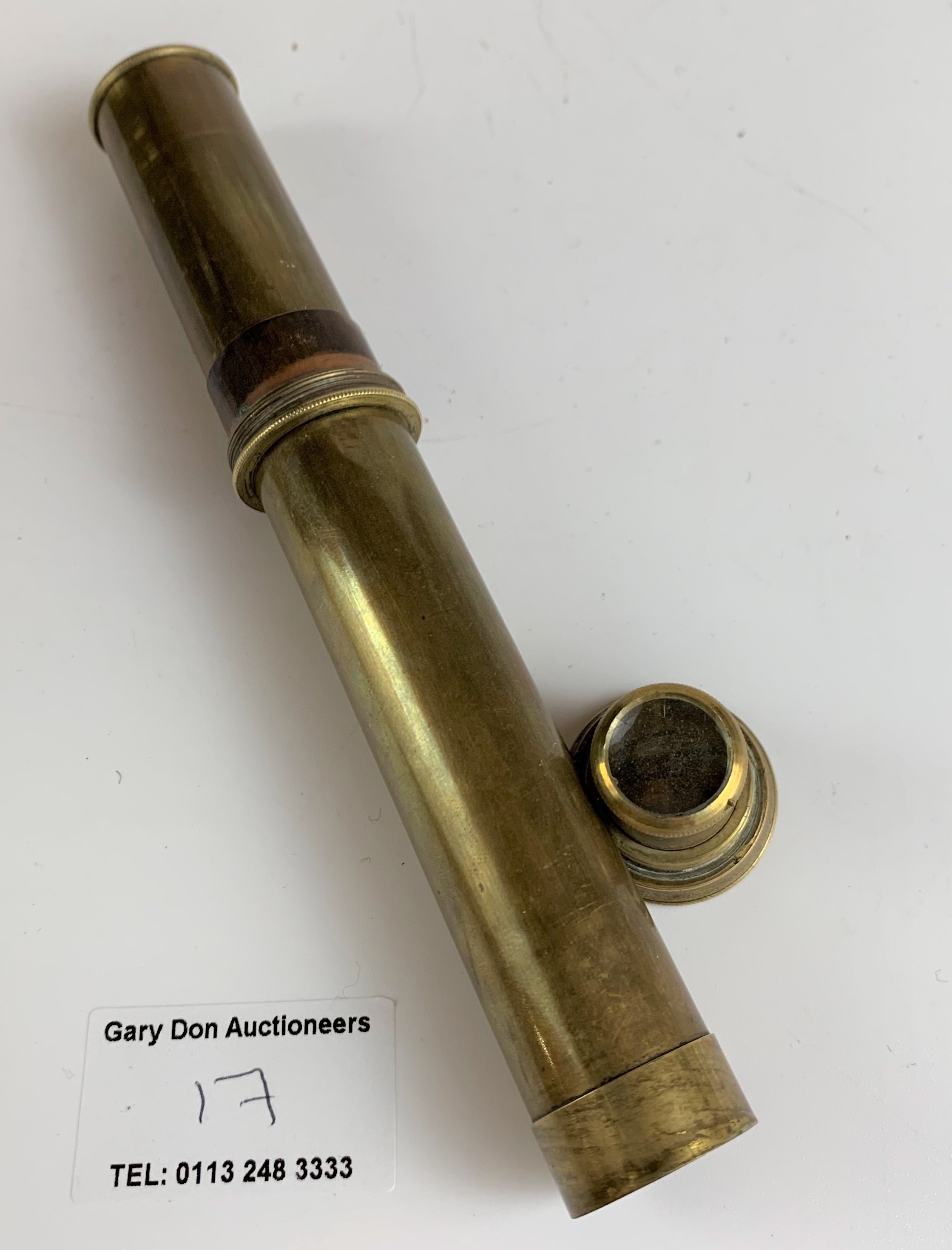 2 small brass telescopes, 1 marked Victorian Marine Telescope, London 1915, 6.5” long and 1 - Image 8 of 8