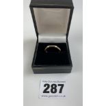9k gold shaped ring, size L, w: 2.3 gms
