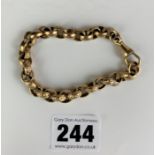 9k gold link bracelet, length 9”, w: 26.4 gms