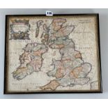 Old map ‘Britannia Romana’ 1695, image 16.5” x 14”, frame 17.5” x 15”