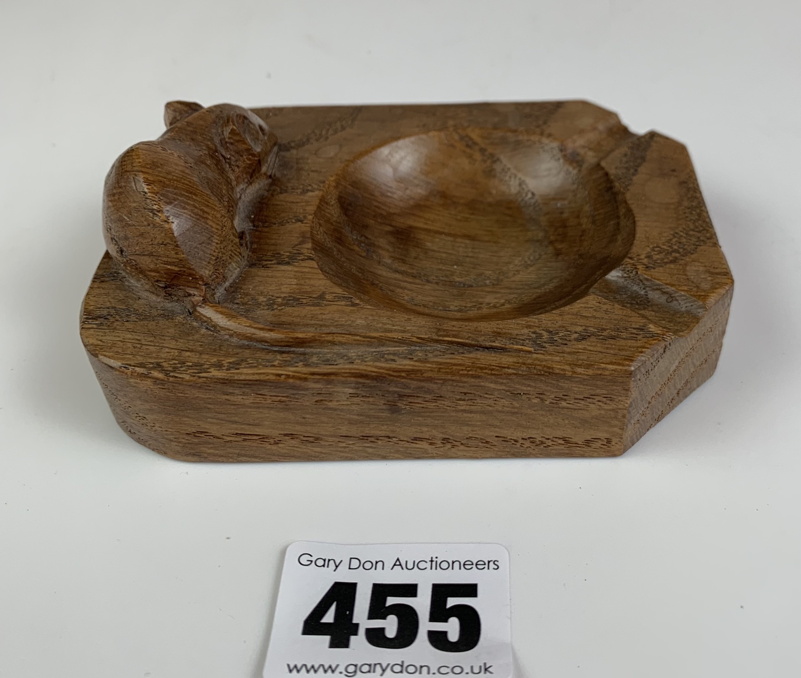 Robert Thompson “Mouseman” carved ashtray 4” x 3” - Image 4 of 6