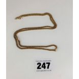 9k gold necklace, length 25”, w: 16.2 gms
