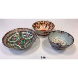 Cloisonne vase, soapstone figures and Chinese dishes and vase