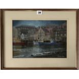 Painting “As Evening Draws In, Whitby” by Edward Holt. Image 13.5” x 9”, frame 19” x 15”. Chantry