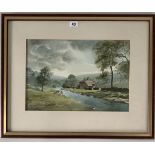 Watercolour “Langstrothe Dale” by Sam Chadwick. Image 16” x 11”, frame 23” x 18.5”. Headrow Gallery,