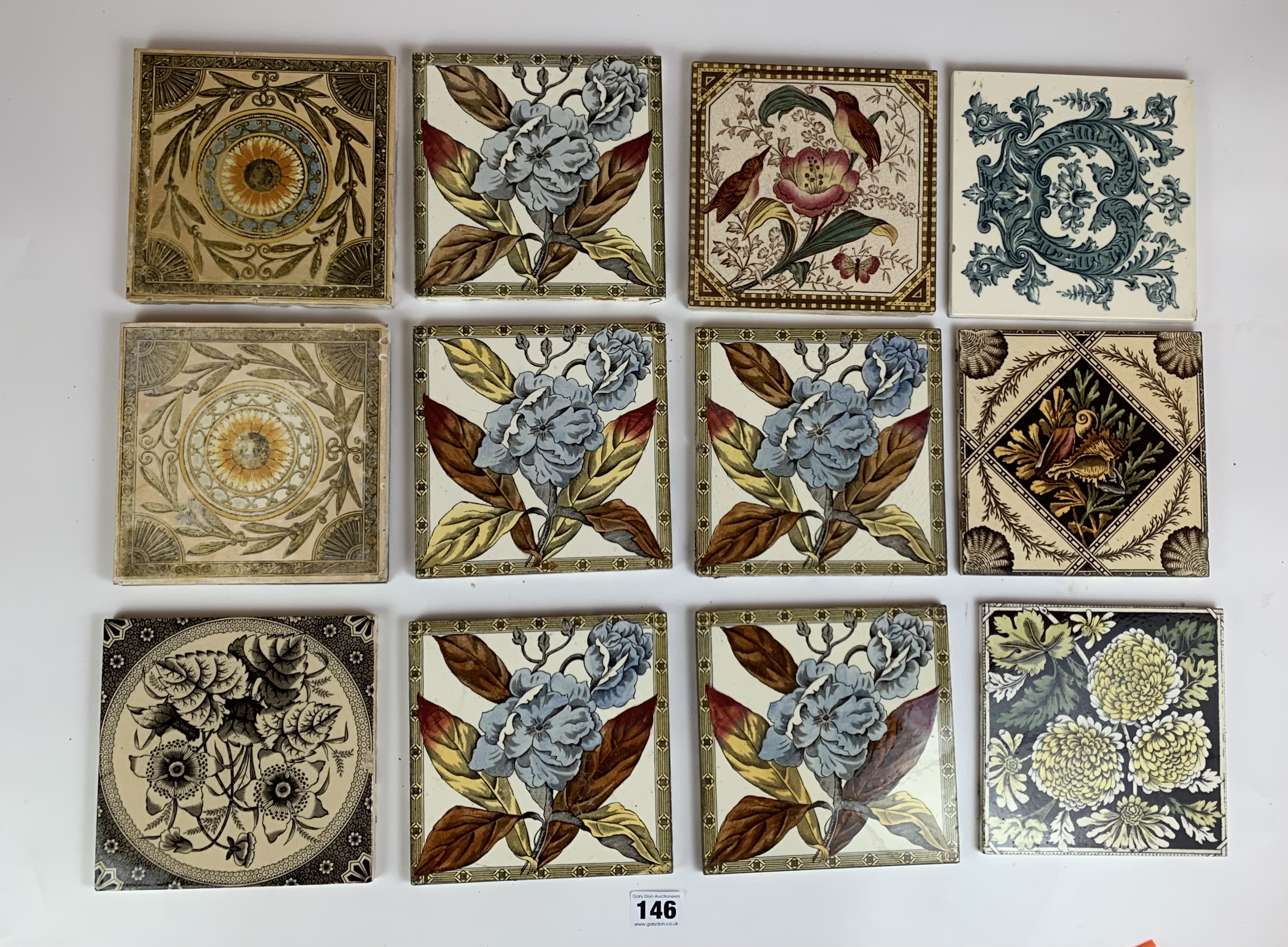 12 ceramic tiles 6” x 6”