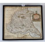 Old map ‘The East Riding of Yorkshire’ by Robert Morden. Image 16.5” x 14.5”, frame 17.5” x 15.5”