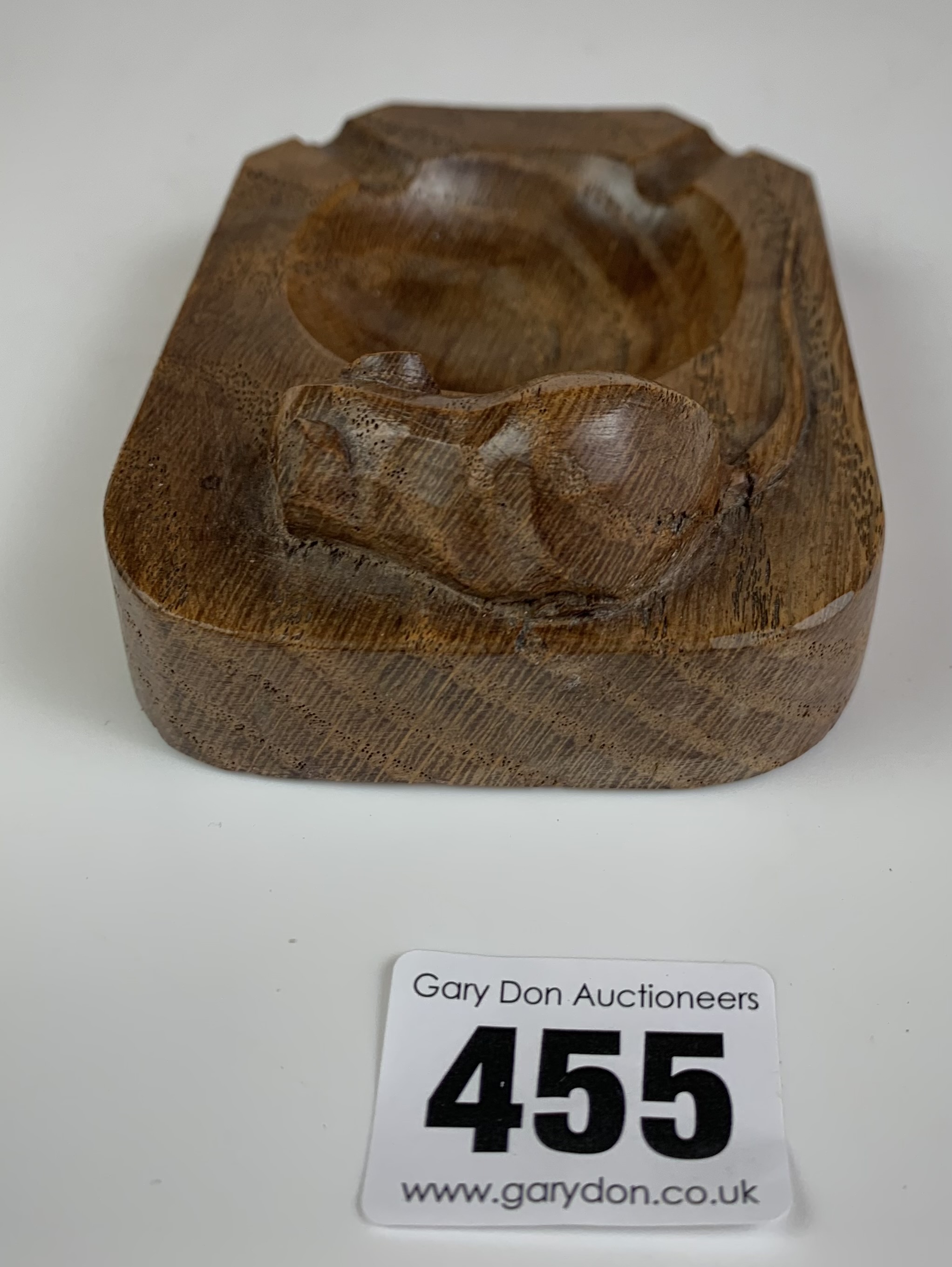 Robert Thompson “Mouseman” carved ashtray 4” x 3” - Image 3 of 6