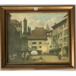 Medici print – English No. 46, “La Place Des Molards, Geneva” published by The Medici Society Ltd.