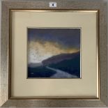 Pastel “Passing Storm Over Kilnsey” by Terry Logan. Image 9.5” x 9”, frame 19” x 19”. Small chips to