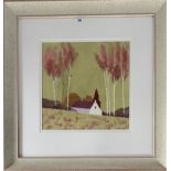 Watercolour “Hideaway” by Giuliana Lazzarini. Image 15” x 15”, frame 27” x 28”