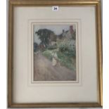 Watercolour “The Old Manor House, Cropthorne, Worcestershire” by G.F. Nicholls. Image 8.5” x 11.