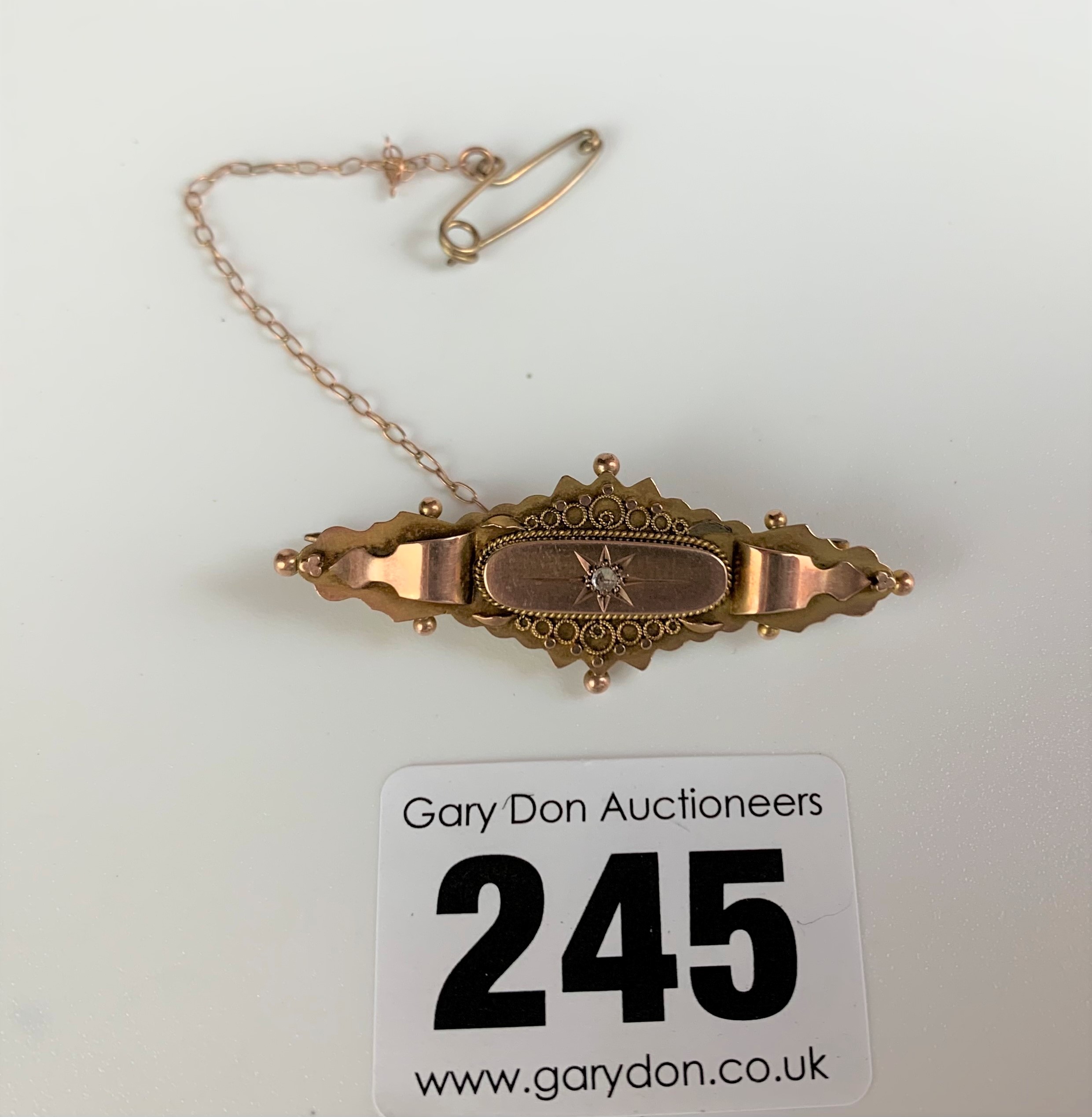9k gold tiepin, length 1.5”, w: 2.8 gms - Image 2 of 5