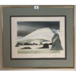 Watercolour “Castle Rigg and Blencathra – Winter”, signed. Image 15.5” x 12”, frame 21.5” x 18”