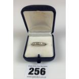 18k white gold and diamond half eternity ring, size O/P, w: 3.7 gms