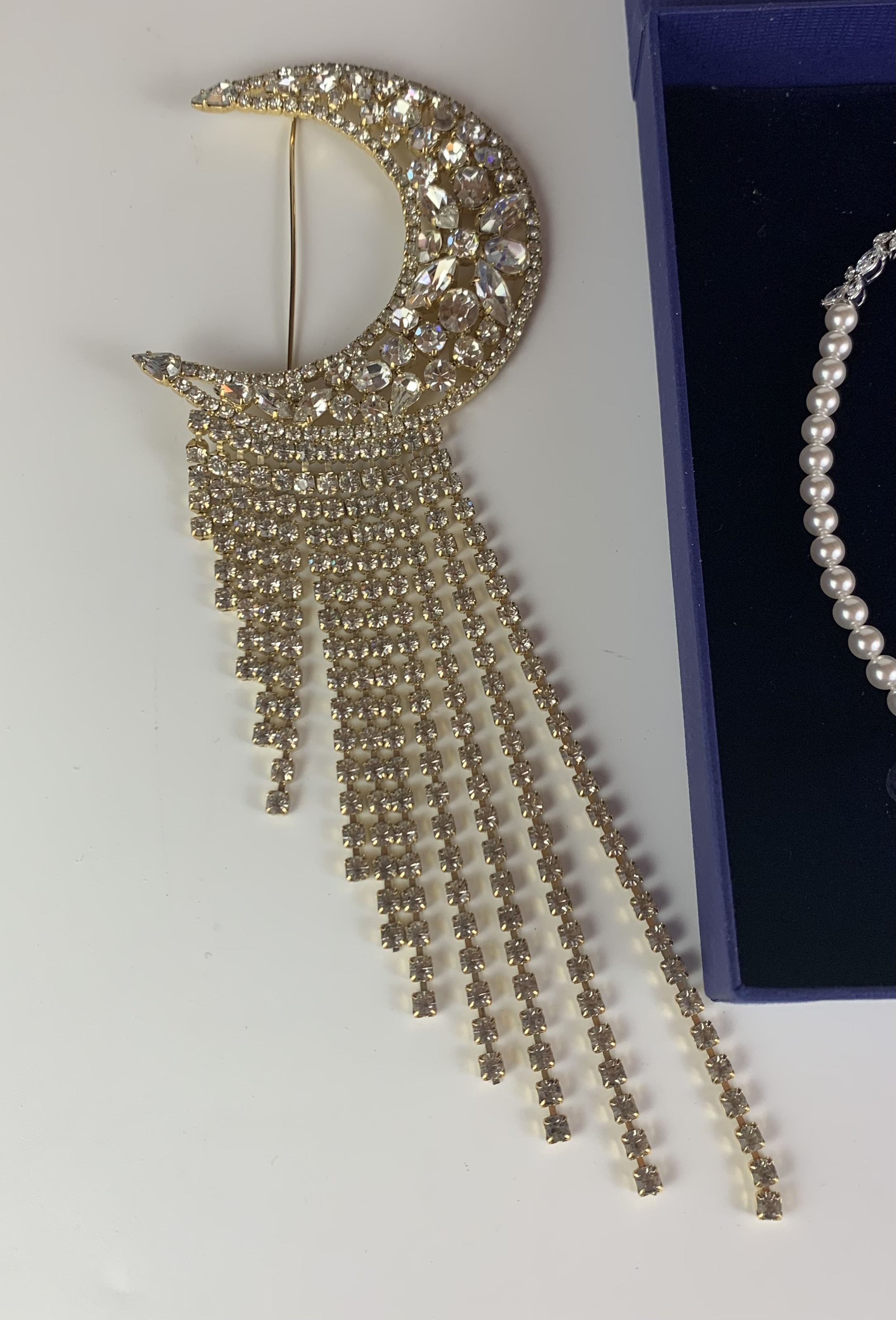 Boxed Swarovski and pearl necklace, boxed Butler & Wilson dancing couples brooch (length 5”) and - Image 2 of 5