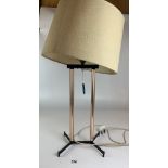 Retro style brass table lamp with shade, total height 25”