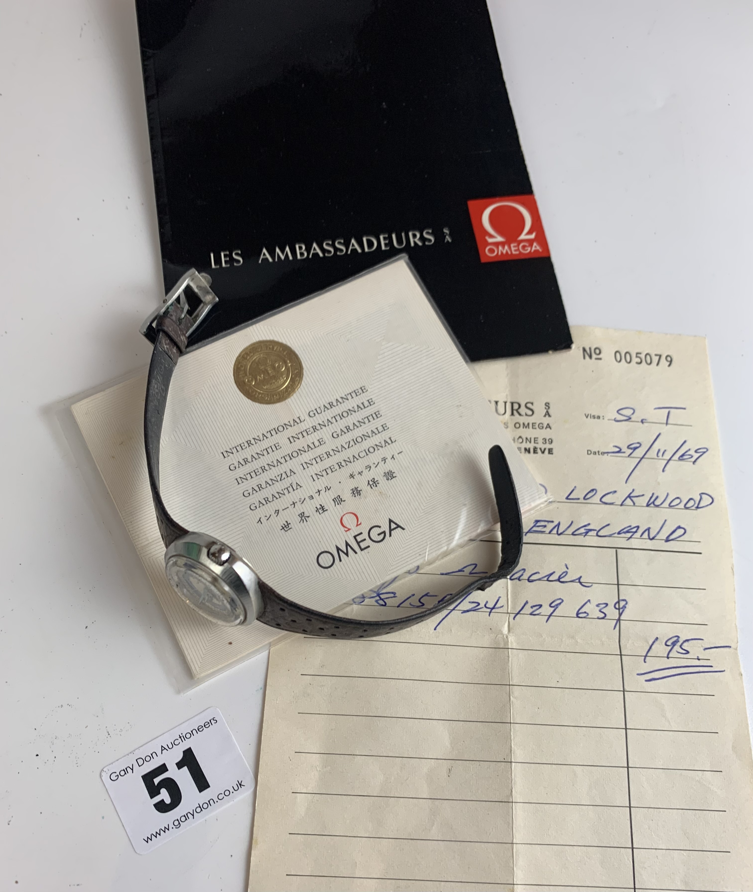 Omega Geneve Dynamic ladies watch (not running) with receipt from 1969, and Le Chat ladies quartz - Image 4 of 4