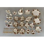 56 piece Royal Albert Country Rose tea and dinner service comprising 6 dinner plates, 6 medium