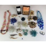Dress jewellery including necklaces, brooches and earrings
