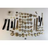 Large bag of assorted watch faces, straps and parts