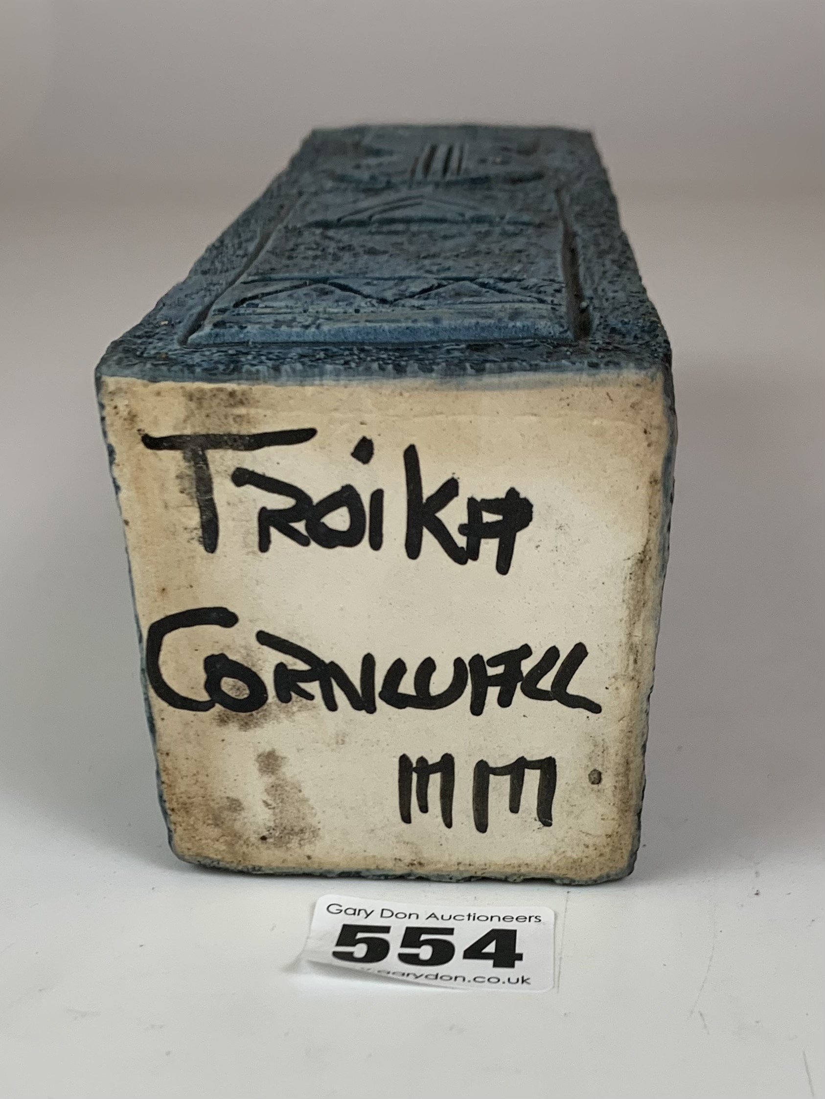 Troika rectangular vase 9” high. Signed MM. No damage - Image 6 of 6