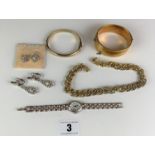 Dress jewellery – watch, necklace, 2 bangles and 2 pairs of earrings