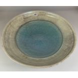 Large studio pottery bowl signed John Dunn, 22” diameter x 5” high.