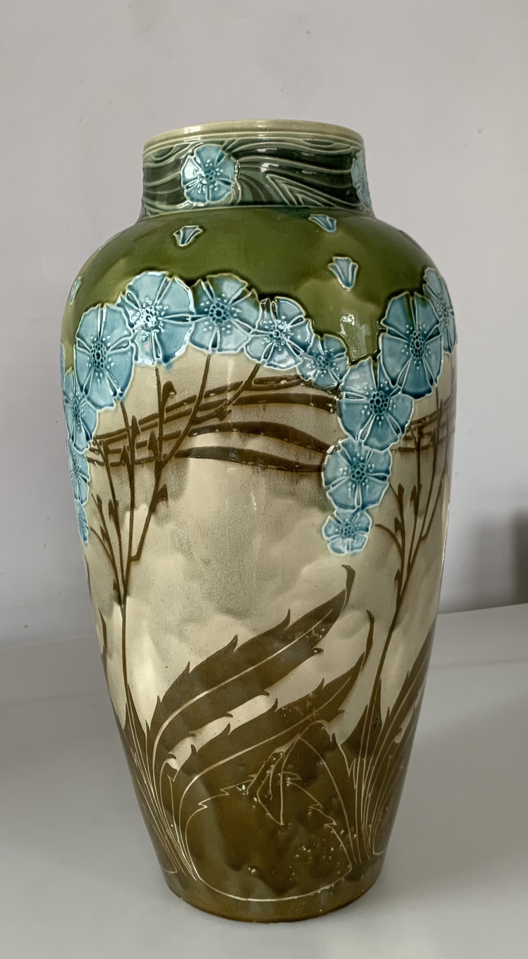 Rare Minton Secessionist exhibition vase, c. 1904 designed by Leon Solon and John Wadsworth. 18” - Image 10 of 13
