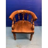 Early mahogany tub chair, c. 1830. 21” wide x 20.5” deep x 29” high