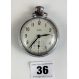 Smiths stainless steel pocket watch, 2” diameter, not running