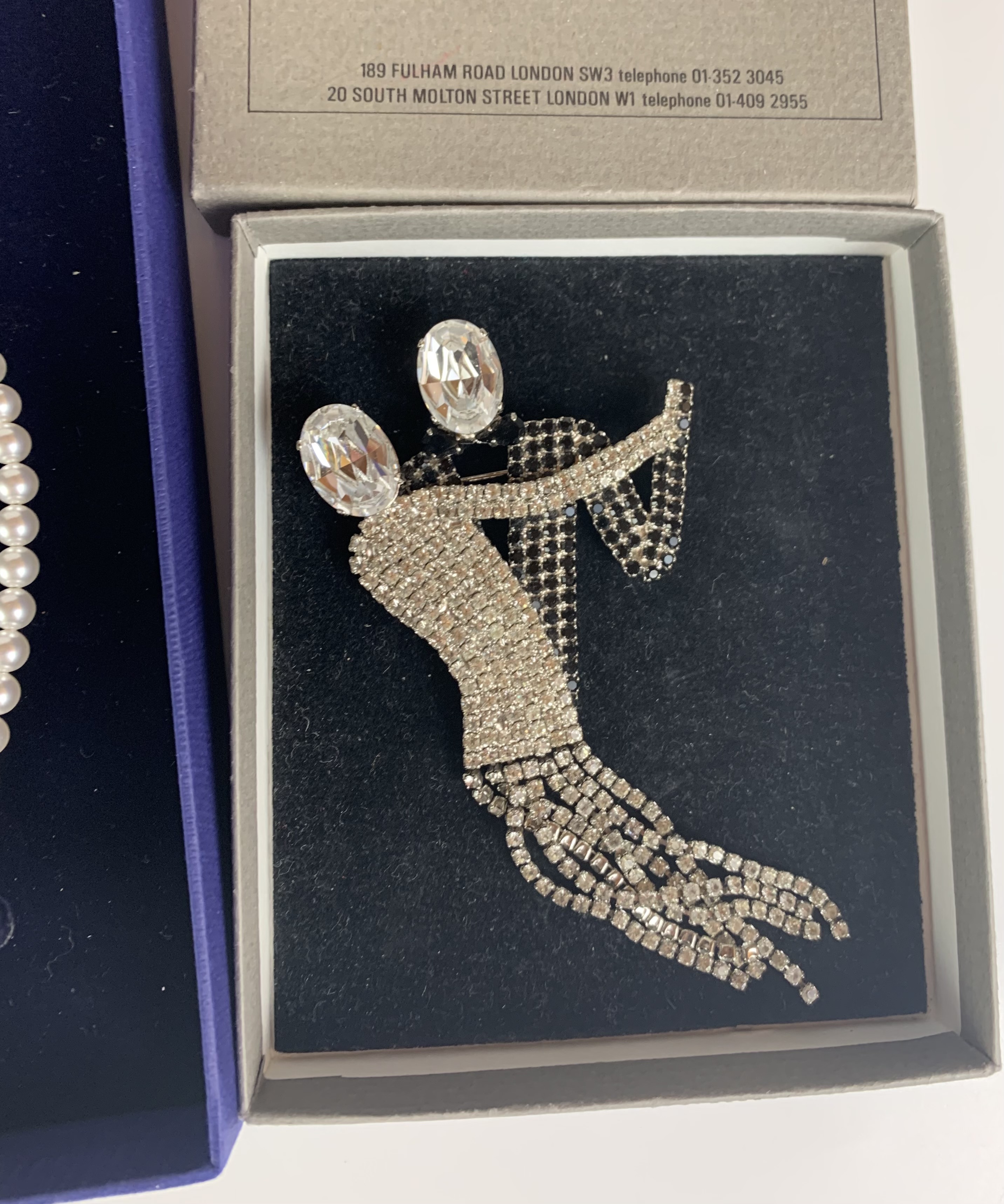 Boxed Swarovski and pearl necklace, boxed Butler & Wilson dancing couples brooch (length 5”) and - Image 4 of 5