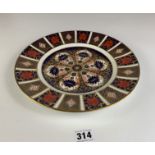 Old Imari Royal Crown Derby round plate, 11” diameter. Good condition