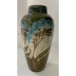 Rare Minton Secessionist exhibition vase, c. 1904 designed by Leon Solon and John Wadsworth. 18”