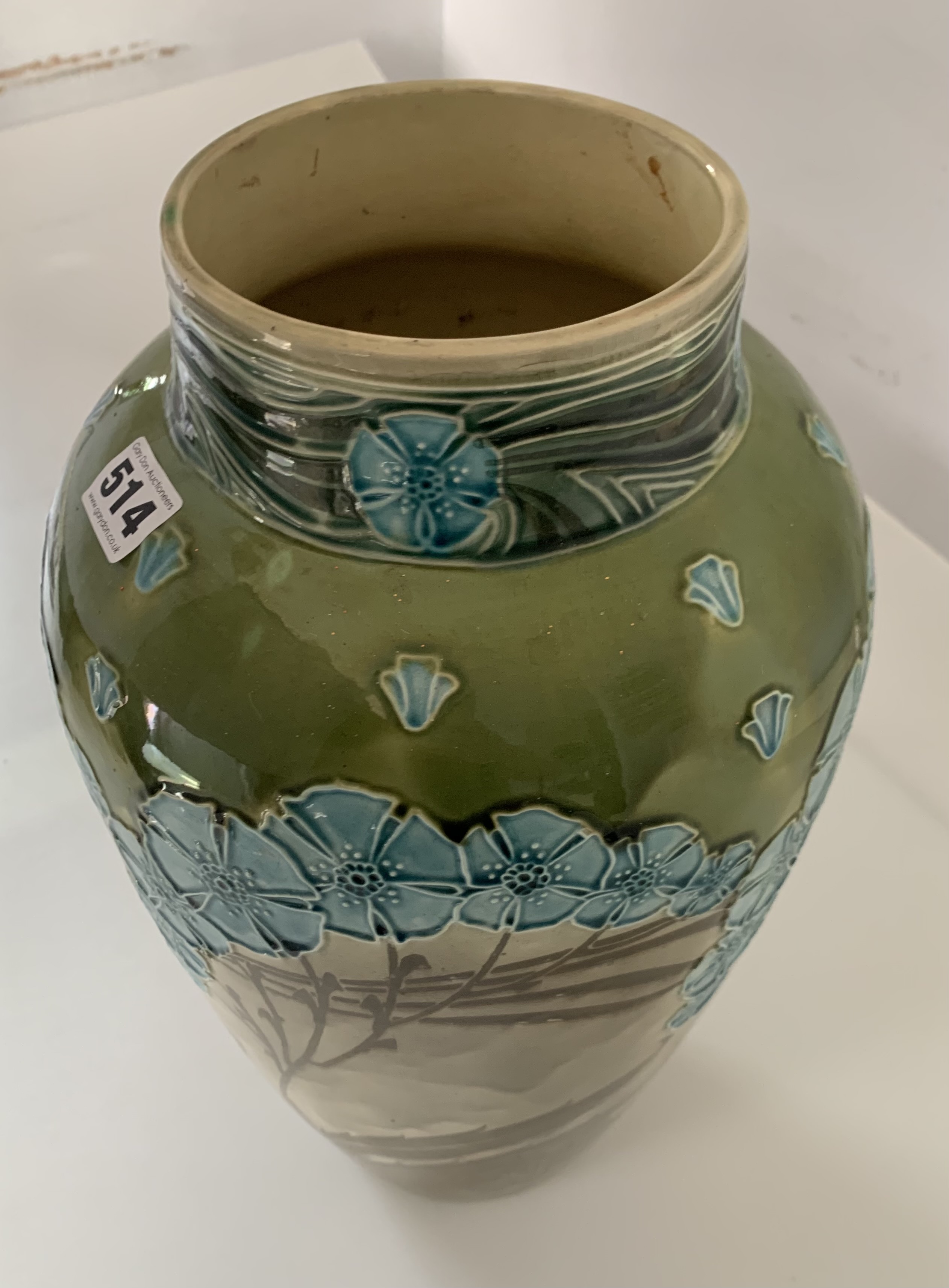 Rare Minton Secessionist exhibition vase, c. 1904 designed by Leon Solon and John Wadsworth. 18” - Image 5 of 13