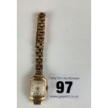 9k gold ladies watch with 9k gold bracelet, total w: 18.4 gms. Not working