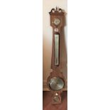 Antique London Barometer with thermometer, 39” long