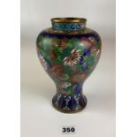 Cloisonne vase 8” high. No noticeable damage