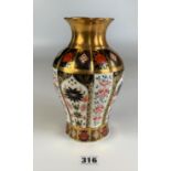 Old Imari Royal Crown Derby vase, 8.5” high. Good condition