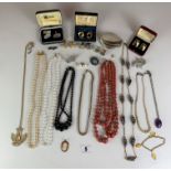 Dress jewellery including necklaces, beads, cufflinks, compact, pendants etc.