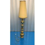 Ornate brass standard lamp, 65” high