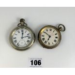 2 railway pocket watches – LNER 5636 diameter 2.25”, second hand missing and Superior Railway