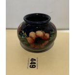 Blue Moorcroft anemone pattern vase 3” high. No damage