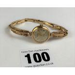 9k gold Rotary ladies watch with 9k gold bracelet, total w: 15.6 gms. Working