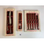 3 Boxed sets of Oneida Community Plate cutlery - 6 knives, cheese knife and 3 piece carving set