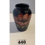 Blue Moorcroft anemone pattern vase 4” high. No damage