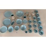 71 piece Poole tea, coffee and dinner service comprising 6 dinner plates, 8 medium plates, 6 side