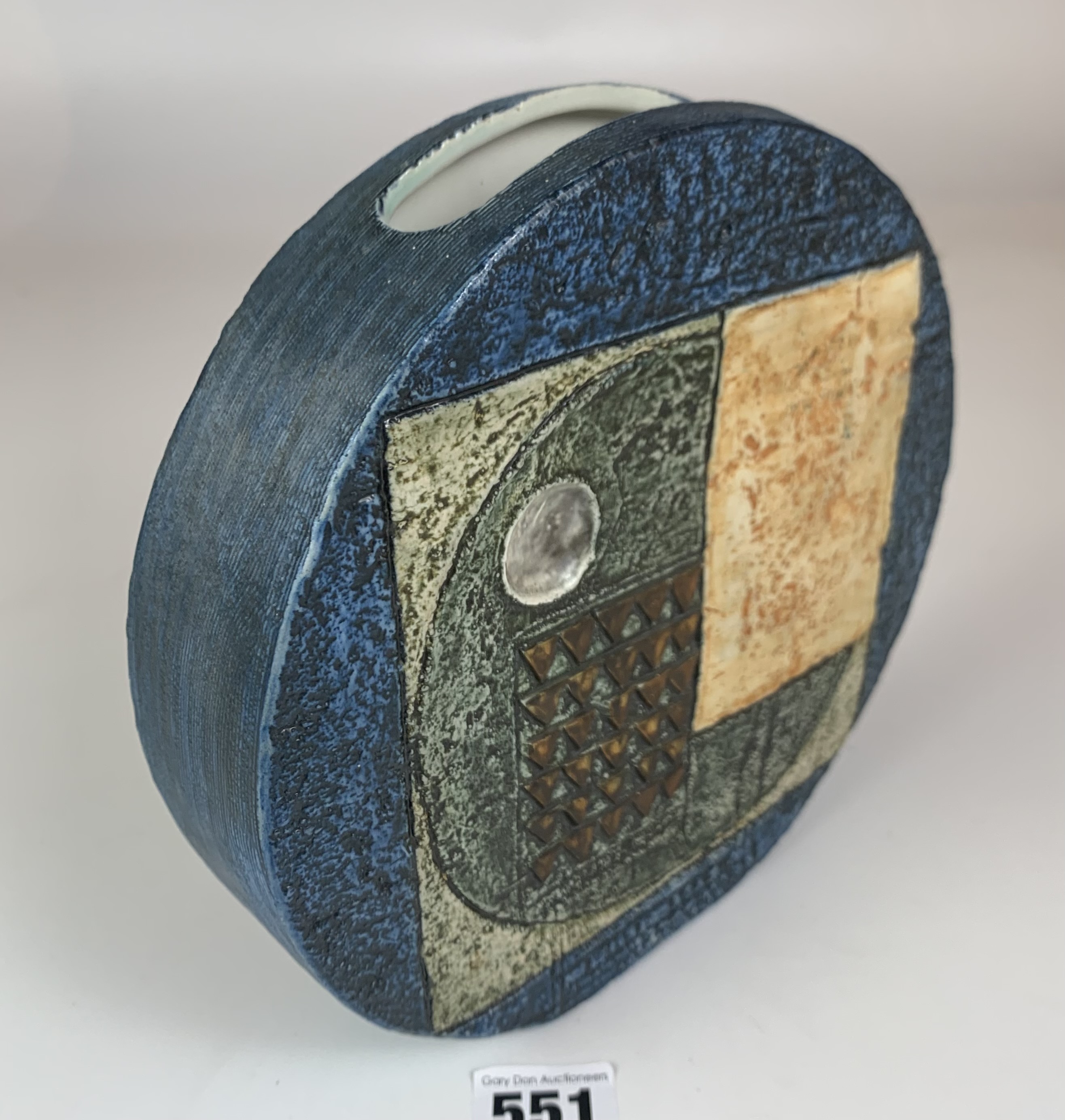 Troika wheel shaped vase 8” diameter. Signed PB. No damage - Image 2 of 6